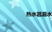 热水器漏水是什么原因